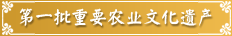第一批中国重要农业文化遗产