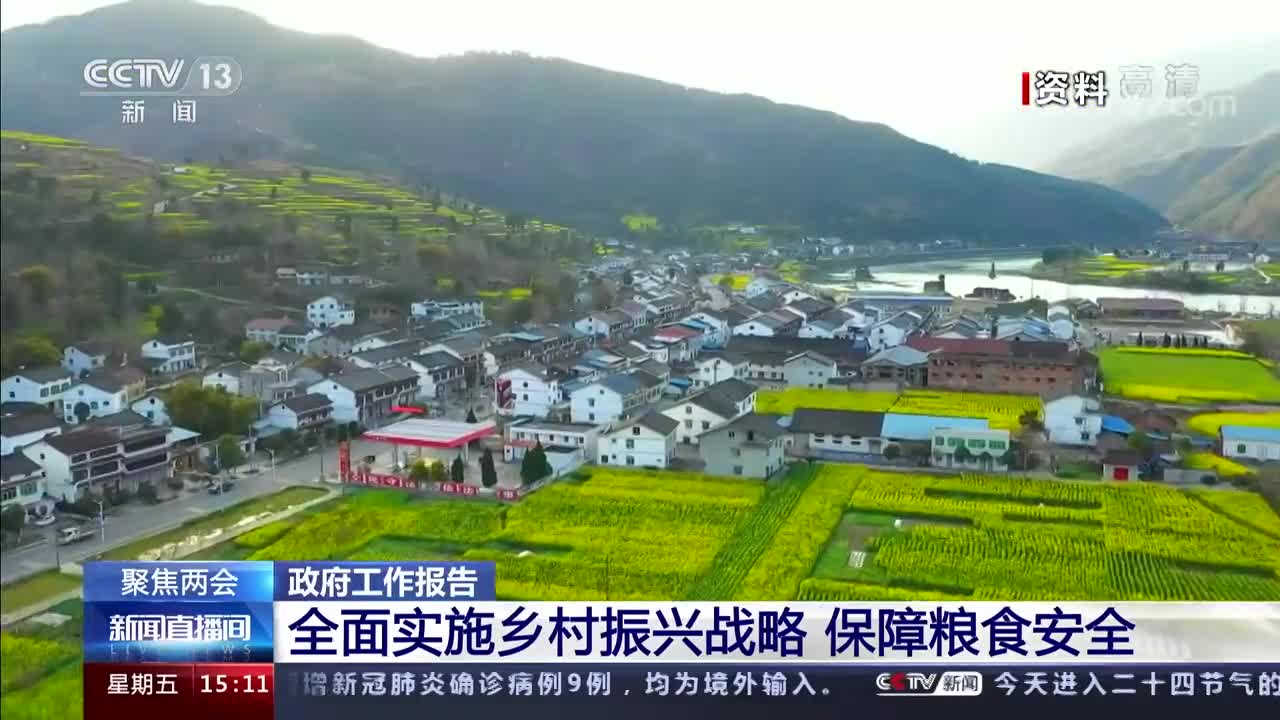 聚焦两会 政府工作报告 全面实施乡村振兴战略 保障粮食安全.jpg