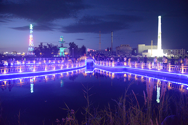 9.一师阿拉尔市十六团荷花主题公园夜景.JPG