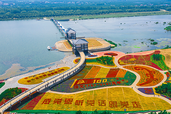 图片18 ：江苏省徐州市邳州银杏湖鸟瞰图.jpg